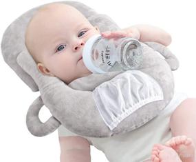 img 4 attached to 🍼 CIKICIKI Gray Feeding Pillows: Detachable Self-Feeding Lounger & Baby Bottle Holder