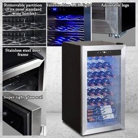 img 3 attached to Stylish 28 Bottle Wine Fridge & Cooler With Compressor, Stainless Steel Door And Versatile Storage Options