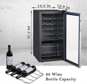 img 2 attached to Stylish 28 Bottle Wine Fridge & Cooler With Compressor, Stainless Steel Door And Versatile Storage Options