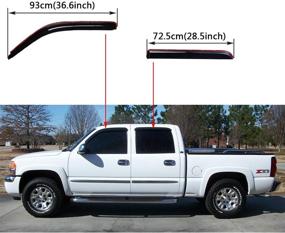 img 3 attached to 🚗 WV194355 Dark Smoke In-Channel Rain Guard - Set of 4 Pieces for Chevrolet Avalanche & Suburban 2002-2006, Escalade EXT 2002-2006, Yukon XL 2001-2006, Silverado/Sierra 1500/2500/3500 2001-2007 with Crew Cab