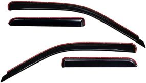 img 1 attached to 🚗 WV194355 Dark Smoke In-Channel Rain Guard - Set of 4 Pieces for Chevrolet Avalanche & Suburban 2002-2006, Escalade EXT 2002-2006, Yukon XL 2001-2006, Silverado/Sierra 1500/2500/3500 2001-2007 with Crew Cab