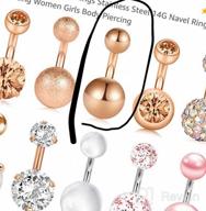 img 1 attached to Stylish 14G 6Mm Stainless Steel Short Belly Button Rings For Women And Men - JFORYOU'S Short Belly Navel Button Earrings review by Vicki Lane