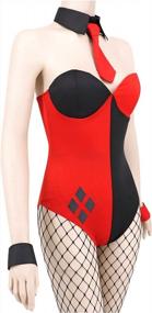 img 2 attached to Bunny Gothic Superhero Cosplay Bodysuit With Accessories For Women - C-ZOFEK Red And Black Design