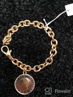 img 1 attached to 💎 Miabella 18K Gold-Plated Italian Genuine 500-Lira Coin Charm Rolo Link Chain Bracelet for Women, Handcrafted in Italy review by Jesus Samaddar