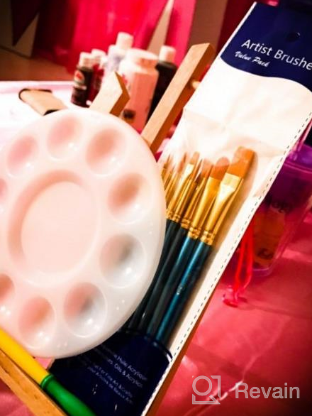 img 1 attached to Premium 200-Piece Acrylic Paint Brush Set: Nylon Hair Brushes 🎨 for Oil and Watercolor, Ideal for Art Painting Enthusiasts - Perfect Gift! review by Russ Conrad