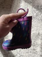 img 1 attached to OAKI Children's Waterproof 🌧️ Rubber Rain Boots with Convenient Handles review by Jay Meza