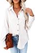 women's corduroy long sleeve button-down collar shirt jacket tops - miholl logo