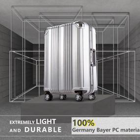 img 3 attached to Travel In Style And Security With Coolife Aluminium Frame Suitcase - Sizes 20In, 24In, And 28In (Sliver, M(24In))