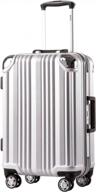 travel in style and security with coolife aluminium frame suitcase - sizes 20in, 24in, and 28in (sliver, m(24in)) logo