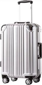 img 4 attached to Путешествуйте стильно и безопасно с чемоданом Coolife с алюминиевой рамой — размеры 20, 24 и 28 дюймов (серебристый, M (24 дюйма))