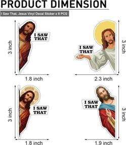 img 3 attached to 🤣REMOCH Я увидел это, виниловая наклейка "Иисус", смешная наклейка на автомобиль (3 дюйма) - 8 штук: Раздайте Смех с помощью забавных наклеек на автомобиль с Иисусом.