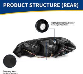 img 2 attached to Headlight Assembly for 2006-2013 Chevy Impala and Monte 🚗 Carlo - Black Housing, Amber Reflector, Clear Lens by AUTOSAVER88