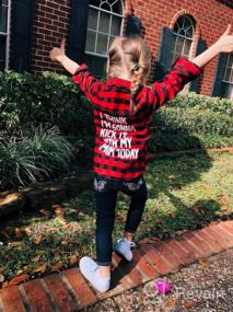 img 7 attached to Adorable Kids Baby Letters Print Long Sleeve Button Down Red Plaid Flannel Shirt - Perfect for Little Boys and Girls!