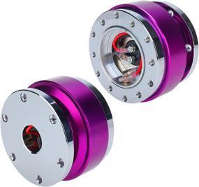 img 3 attached to NovelBee Aluminium Alloy 6 Hole Quick Release Steering Wheel Hub Adapter With Mounting Screws And Allen Keys (Purple)