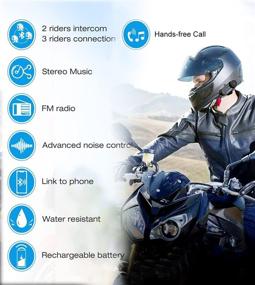 img 2 attached to 📻 Bluetooth Intercom Kit for Motorcycle Helmets - FreedConn TCOM-VB Interphone Headset, Supports 2 or 3 Riders, FM Radio/Mobile phone/MP3/GPS Connectivity, Range of 800m, Handsfree Functionality (1 Pack)