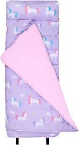 img 4 attached to Wildkin Original Nap Mat With Reusable Pillow For Boys And Girls, Perfect For Elementary Sleeping Mat, Features Hook And Loop Fastener, Soft Cotton Blend Materials Nap Mat For Kids (Unicorn)