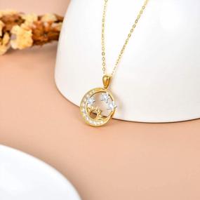 img 3 attached to Women'S 14K Solid Gold Sun Moon Star Necklace In 3 Styles - Perfect Yellow Gold Jewelry Gift For Wife, Girlfriend, Or Mother