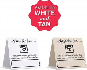 img 1 attached to 321Done Wedding Hashtag Signs 5" X 5" Folded (Set Of 24) Tent Cards For Table Placecard - Square Write On Large Oh Snap Photo Share Love - Made In USA - White