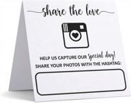 321done wedding hashtag signs 5 "x 5" сложенные (набор из 24) карточки для палаток для стола карточка для салфеток - квадратная надпись на большом фото oh snap photo share love - made in usa - white логотип