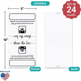 img 2 attached to 321Done Wedding Hashtag Signs 5" X 5" Folded (Set Of 24) Tent Cards For Table Placecard - Square Write On Large Oh Snap Photo Share Love - Made In USA - White