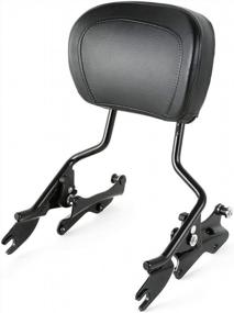 img 3 attached to TCMT Detachable Passenger Backrest Sissy Bar With Stealth Luggage Rack 4 Point Docking Hardware Kits Fits For Harley Touring Road King Street Road Electra Glide 2014-2022 (Black, Style B)