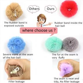 img 3 attached to 🦊 24-Piece DIY Faux Fox Fur Fluffy Pom Balls with Elastic Loop for Hats, Keychains, Scarves, Gloves, Bags & More