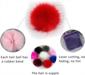 img 1 attached to 🦊 24-Piece DIY Faux Fox Fur Fluffy Pom Balls with Elastic Loop for Hats, Keychains, Scarves, Gloves, Bags & More