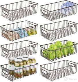 img 4 attached to MDesign Farmhouse Kitchen Storage Organizer Storage & Organization best: Kitchen Storage & Organization