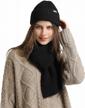 winter melon cap and knitted scarf set for women and men - anboor 2 in 1 stretchable beanie and scarf for warmth and style logo