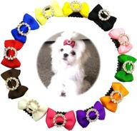 sunflower-qd small pet dogs cats hair bows: stylish dog hair accessories with clips - set of 12pcs logo