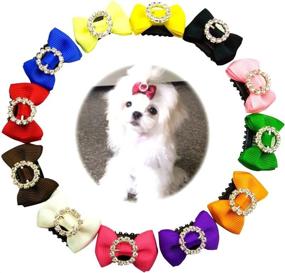 img 2 attached to Sunflower-qd Small Pet Dogs Cats Hair Bows: Stylish Dog Hair Accessories with Clips - Set of 12pcs