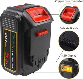 img 3 attached to Waitley 2 Pack 20V 5.0Ah Replacement Battery Compatible With Dewalt Max DCB200 DCB203 DCB204 DCD780 DCD785 DCD795 DCF885 DCF895 DCS380 DCS391 Li-Ion Battery Tools