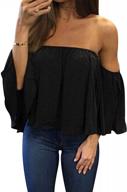 chic off-shoulder chiffon blouse with ruffled short sleeves for women's summer fashion: casual t-shirts with sexy tops логотип