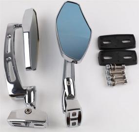 img 1 attached to 🔍 XYZCTEM Universal Chrome Adjustable Racing Sport Mirrors for Honda CBR 600 1000 RR F4i F4, Suzuki GSXR 600 700 1000 1300 Hayabusa Busa, Kawasaki Ninja ZX 6R 7R 9R 10R 12R 14R, Yamaha YZF R1 R6 R6S 1000 600