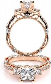 img 2 attached to Винтажные обручальные кольца из цельного золота 10K/14K/18K с муассанитом для женщин - 6 стилей, серебряное кольцо принцессы с платиновым покрытием