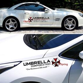 img 3 attached to Revamp Your Ride with HINSCR Umbrella Corporation Car Decals: Resident Evil Auto Body Stickers (Style I-black-19.7 in * 5.9 in)