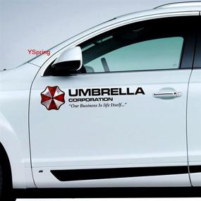 img 1 attached to Revamp Your Ride with HINSCR Umbrella Corporation Car Decals: Resident Evil Auto Body Stickers (Style I-black-19.7 in * 5.9 in)