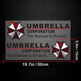 img 2 attached to Revamp Your Ride with HINSCR Umbrella Corporation Car Decals: Resident Evil Auto Body Stickers (Style I-black-19.7 in * 5.9 in)