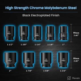 img 2 attached to Anbull 1-Inch Drive Deep Impact Socket Set, 9-Piece Jumbo Impact Socket Sets, 6-Point, SAE Sizes (1-Inch, 1-1/8-Inch, 1-1/14-Inch, 1-3/8-Inch, 1-1/2-Inch, 1-5/8-Inch, 1-3/4-Inch, 1-7/8-Inch, 2-Inch), CR-Mo Steel (1 Inch-SAE)