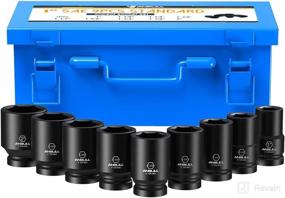 img 4 attached to Anbull 1-Inch Drive Deep Impact Socket Set, 9-Piece Jumbo Impact Socket Sets, 6-Point, SAE Sizes (1-Inch, 1-1/8-Inch, 1-1/14-Inch, 1-3/8-Inch, 1-1/2-Inch, 1-5/8-Inch, 1-3/4-Inch, 1-7/8-Inch, 2-Inch), CR-Mo Steel (1 Inch-SAE)