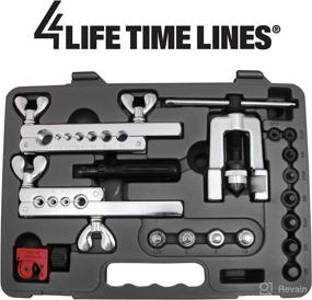 img 2 attached to 🛠️ 4LIFETIMELINES Professional Brake Line Flare Kit for Single, Double (SAE) Flares & Bubble (ISO) Flares - Complete Set with 2 Flaring Bars, 12 Flaring Dies, Tubing Cutter, Tubing Reamer, & Storage Case