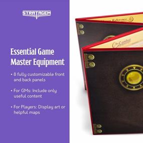 img 3 attached to Stratagem The Master'S Tome 4-панельный настраиваемый экран GM с бесплатными вставками - аксессуар Dry Erase, Dungeon &amp; Game Master для настольных RPG-кампаний (красный)