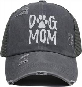 img 3 attached to Wear Your Love For Fur Babies With OASCUVER Women'S Dog Mom Hat - Adjustable Vintage Washed Denim Baseball Cap With Ponytail Opening
