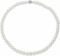 rose shape clasp pearl strand necklace freshwater cultured white pearl bead necklaces for women jewelry gift 7-8mm/8-9mm logo