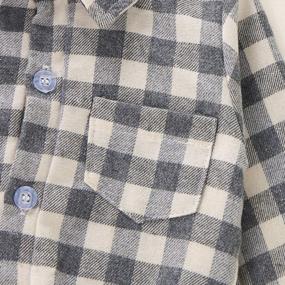img 1 attached to Newborn Baby Red Plaid Long Sleeve Flannel Shirt - Winter Fall Clothes For Boys & Girls