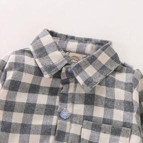 img 2 attached to Newborn Baby Red Plaid Long Sleeve Flannel Shirt - Winter Fall Clothes For Boys & Girls