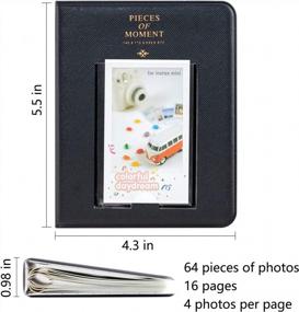 img 3 attached to Фотоальбом с 64 карманами для Fujifilm Instax Mini 11 90 70 50S 26 25 9 8 8+ 7S Мгновенная камера, фотокарты Polaroid Snap Z2300 и Kpop - Ablus (черный N)