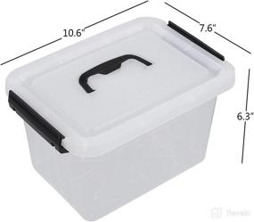 img 3 attached to 📦 Gloreen 6 Quart Clear Storage Bins with Lid, Stackable Plastic Storage Containers with Black Handles and Latches, 6 Packs - Improved SEO