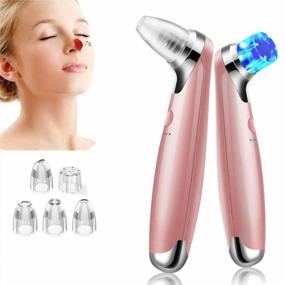 img 4 attached to Pink Electric Blackhead Remover Vacuum With 5-Speed Adjustability And 5 Suction Heads, Beauty Lamp Treatment For Facial Skin - Perfect Blackhead Remover Tool