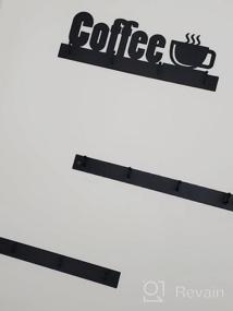 img 8 attached to Настенная подставка для кофейных кружек HULISEN: 12 прочных крючков, металлический знак и нержавеющая вешалка для чайных чашек для кухни, офиса и бара